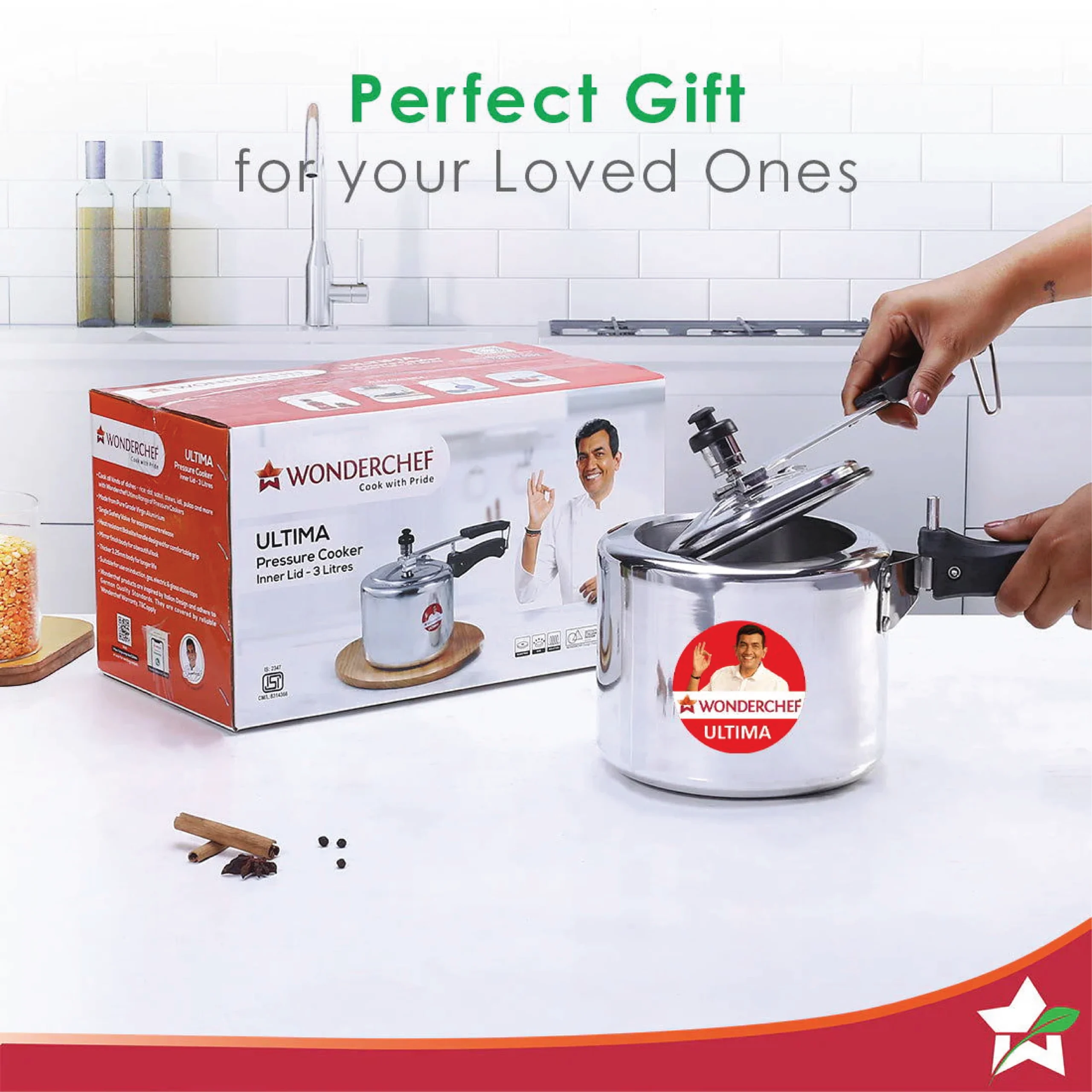 WONDERCHEF Pressure Cooker Ultima Outer Lid 3 Liters WON382-63152603 - Image 9