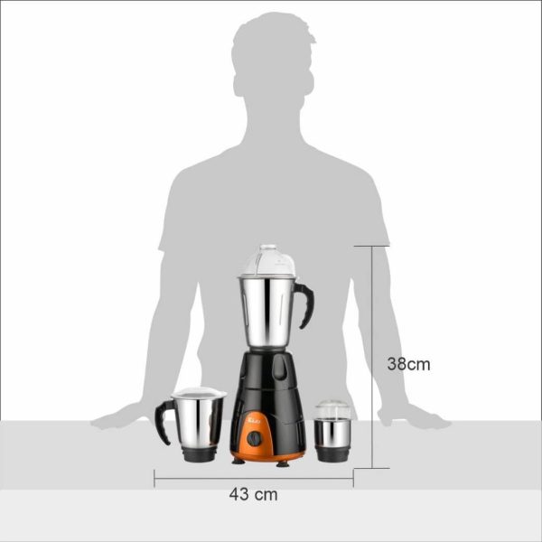 RICO Mixer Grinder MG123 Black/Orange 550W + Iron AI08 - Image 6