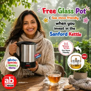 SANFORD Kettle Stainless Steel 1.7L SF860EK + Free Teapot ABD24037