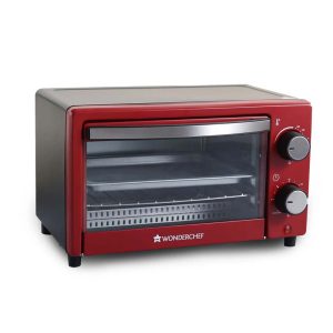 WONDERCHEF Oven Toaster Griller (OTG) Crimson Edge - 9 Litres - with Auto-shut Off, Heat-resistant Tempered Glass, Multi-stage Heat Selection, 2 Years Warranty, 650W, Red 63153420 (WON566)