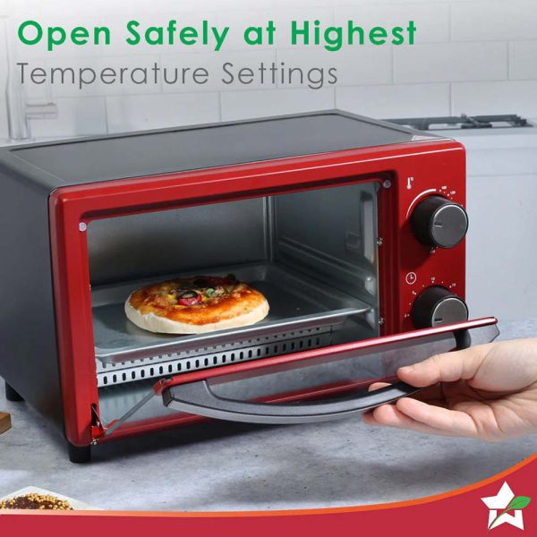 WONDERCHEF Oven Toaster Griller (OTG) Crimson Edge - 9 Litres - with Auto-shut Off, Heat-resistant Tempered Glass, Multi-stage Heat Selection, 2 Years Warranty, 650W, Red 63153420 (WON566) - Image 4