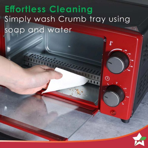 WONDERCHEF Oven Toaster Griller (OTG) Crimson Edge - 9 Litres - with Auto-shut Off, Heat-resistant Tempered Glass, Multi-stage Heat Selection, 2 Years Warranty, 650W, Red 63153420 (WON566) - Image 2