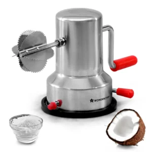 WONDERCHEF Stainless Steel Coconut Scraper for Kitchen, Vacuum Base, Rotatable Handle, Manual Operation, Silver WON018-63151696