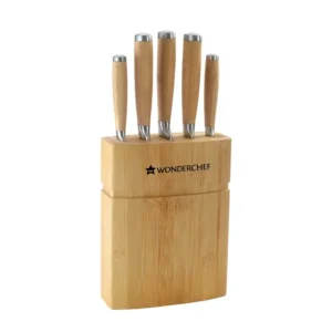 WONDERCHEF Razor Knife Block Set, Anti-rust Stainless Steel, Straight and Serrated Knives 63153671 (WON678)