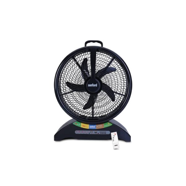 SANFORD 14” Rechargeable Table Fan with LED Light & Music Player | 3-Speed | USB Charging | AC/DC | 20H Runtime SF918RTF - Image 4