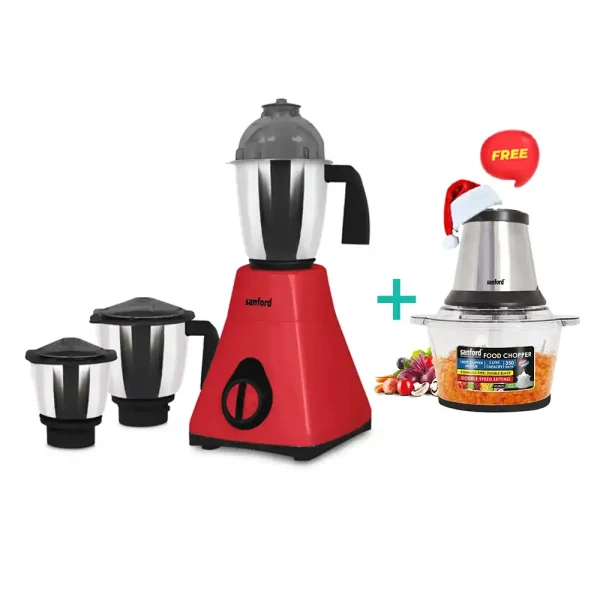 SANFORD Mixer Grinder SF5911GM  Red + Free Chopper SF5584FC worth Rs 2500