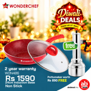 Divali Bundle WONDERCHEF Non Stick Granite Aluminium Wok With Glass Lid, 24cm WON486-63153530