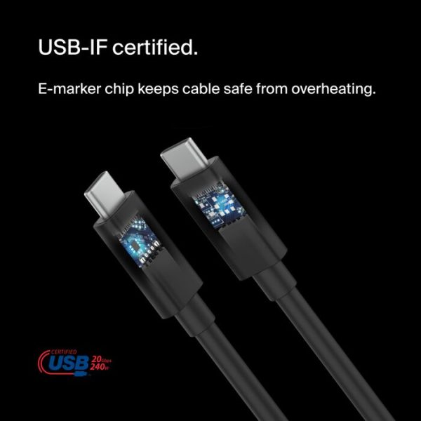BELKIN Connect USB4 Cable, 240W + 20Gbps INZ004BT2MBK - Image 3