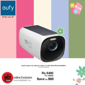 EUFY 4K battery Cam eufyCam 3 Add-on unit  B2C Black+White (T81603W1)