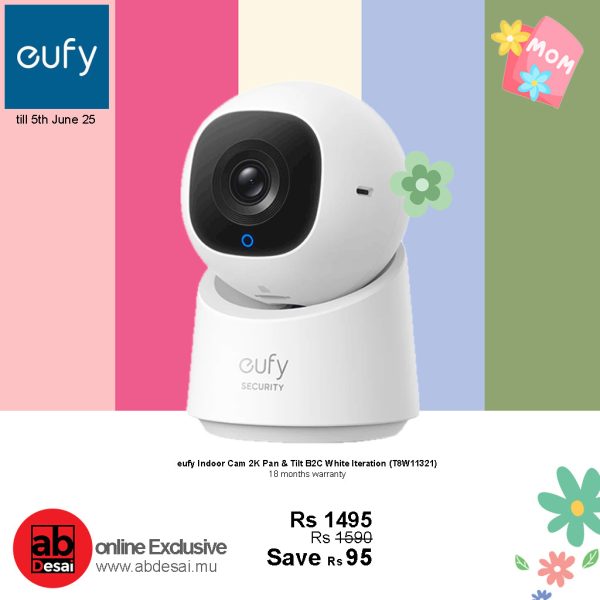 EUFY Indoor Cam 2K Pan & Tilt B2C White Iteration (T8W11321)