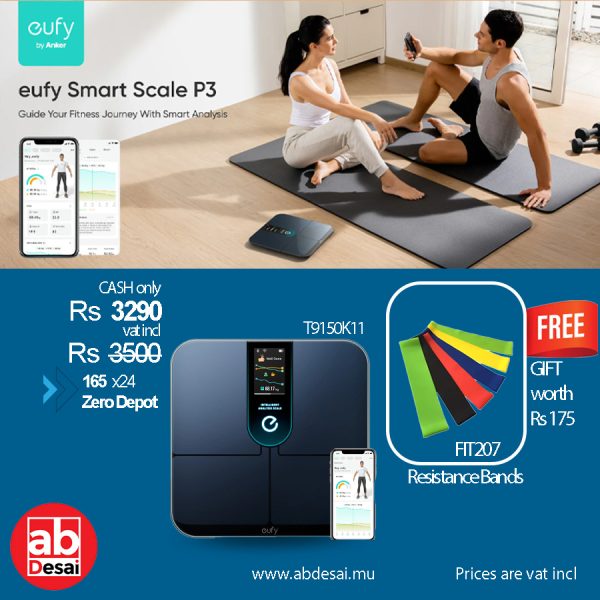 EUFY Smart Scale P3 B2B - SA/KW/AE/SG/MY/HK Black Iteration 1 T9150K11 + Free FIT207