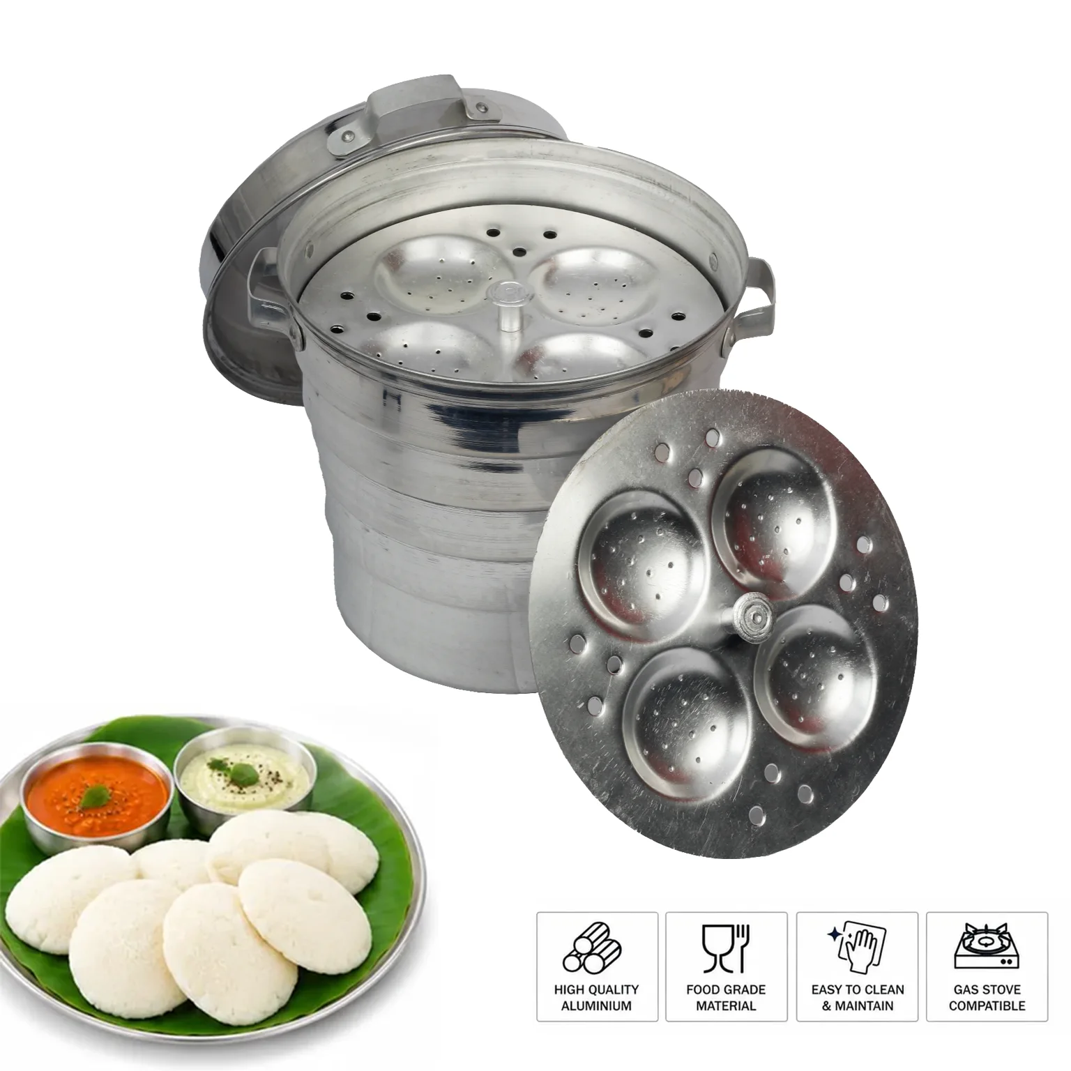 ABD Aluminium Idli Pot 16 pcs Idlipot16Alu
