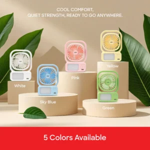 SANFORD 3.7V Rechargeable Fan with 2000mAh Battery and 3-Speed Control SF6658RTF (as per colour available)