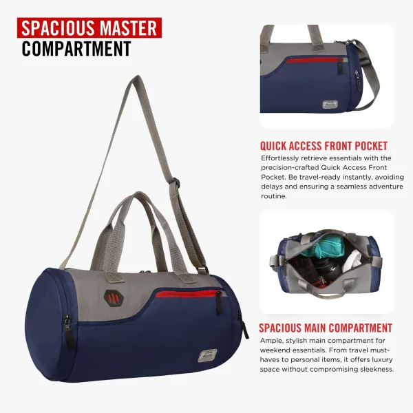 HARISSONS Casper Gym Duffle Navy Blue/Grey/Red - Image 6