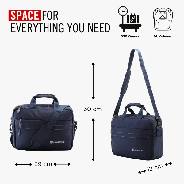 HARISSONS Jaunty LP Sling Casual Laptop Messenger Navy/Light Grey - Image 2