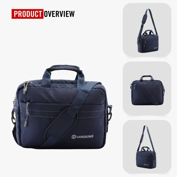 HARISSONS Jaunty LP Sling Casual Laptop Messenger Navy/Light Grey - Image 3