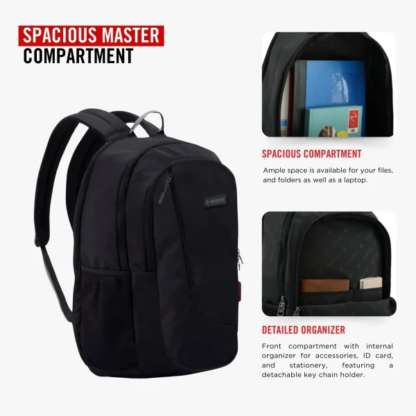 HARISSONS Broadway Casual Backpack Black - Image 5
