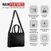 HARISSONS Orion Vegan Leather Laptop Messenger Black - Image 4