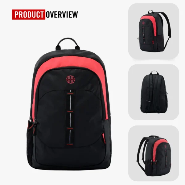 HARISSONS Roadway Casual Backpack Black Red - Image 3