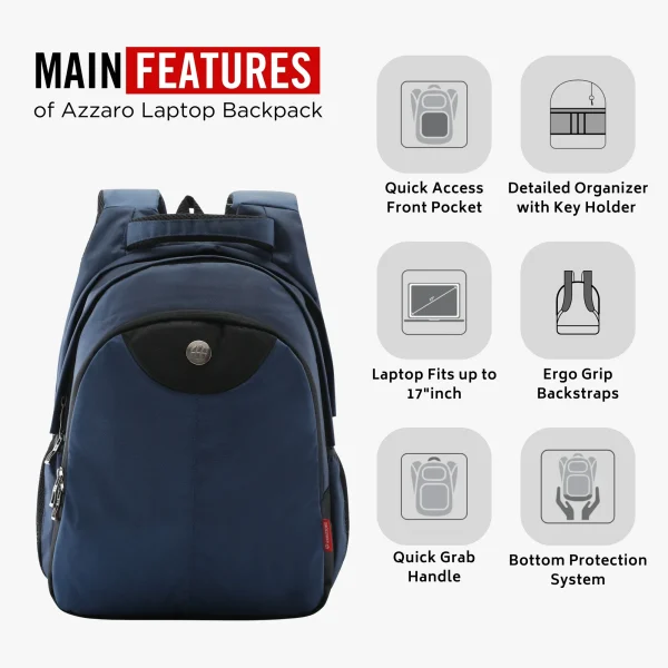 HARISSONS Azzaro Premium Laptop Backpack Blue - Image 5