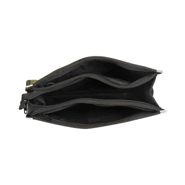 HARISSONS 3 ZIP CHECKS Travel Pouch Black - Image 2
