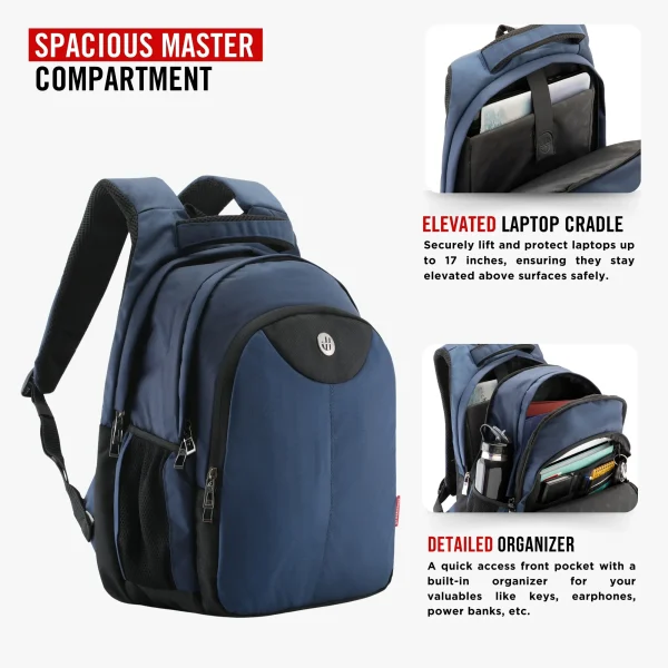 HARISSONS Azzaro Premium Laptop Backpack Blue - Image 6