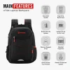 HARISSONS Ascent Casual Laptop Backpack Black Red - Image 3