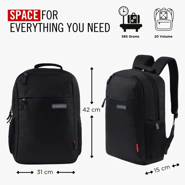 Harrisons NEMESIS Casual Laptop Backpack Blk RBlue - Image 2