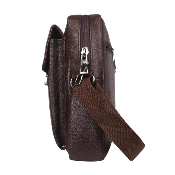 HARISSONS Suave PU Leather Small Sling Messenger Brown - Image 3