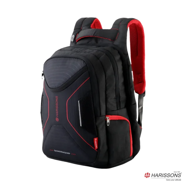HARISSONS Glint Casual Laptop Backpack Black Red