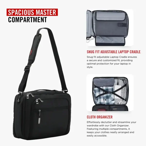 HARISSONS Metro Premium Laptop Backpack 3in1 USB Port Black - Image 4