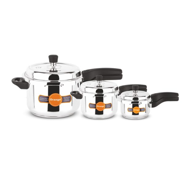 ORANGE Pressure Cooker Stainless Steel Outer Lid Induction Friendly Trionic COMBO 5L+3L +1.5L (ORA162)