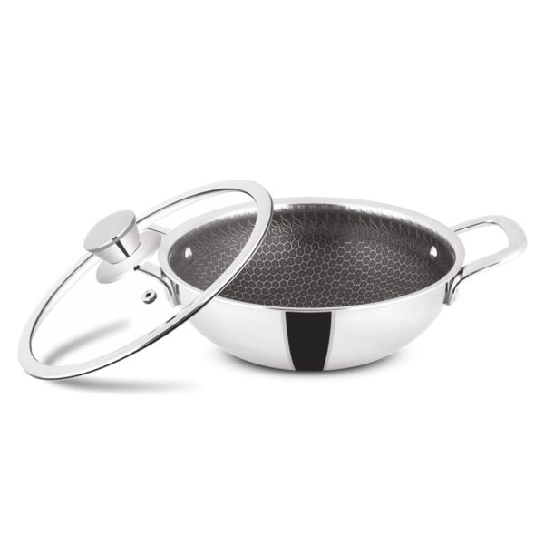 ORANGE Non Stick Stainless Steel Honey Comb Wok 26cm Induction Friendly (ORA164)