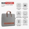 HARISSONS OLIVER Vegan Leather Laptop Sleeve Grey + Free  CHARGER POUCH worth Rs 390 - Image 4