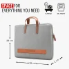 HARISSONS OLIVER Vegan Leather Laptop Sleeve Grey + Free  CHARGER POUCH worth Rs 390 - Image 3