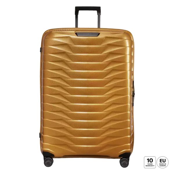 SAMSONITE Proxis 81cm Honey Gold CW6(*)06004 plus Free Travel Iron SF43SI worth Rs 1990 (Still stock lasts)