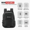 HARISSONS RAD Casual Laptop Backpack Dark Grey Teal - Image 5