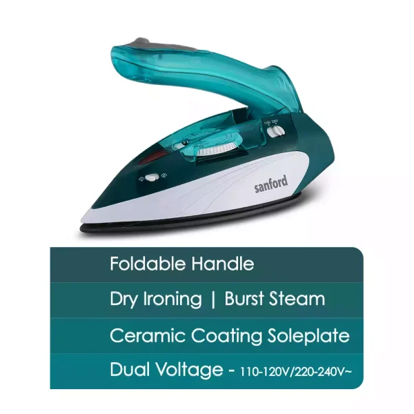 SANFORD Travelling Steam Iron SF44TSI Green - Image 2