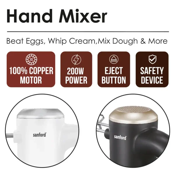 SANFORD Hand Mixer SF1336HM White - Image 2