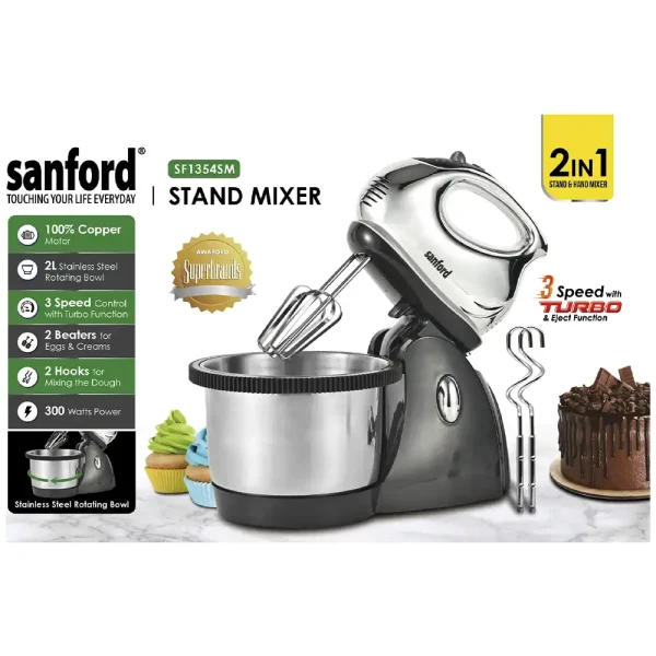 SANFORD Stand Mixer With Bowl 300W SF1354SM - Image 2