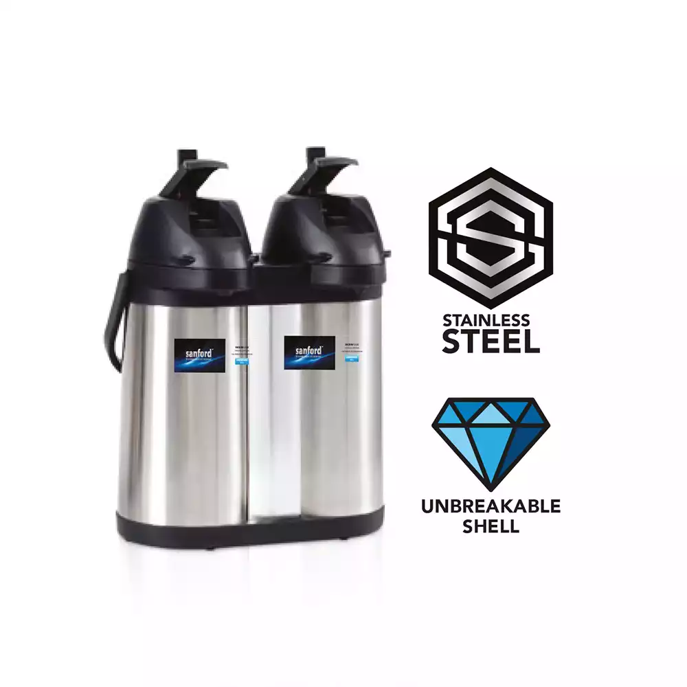 SANFORD 3.8 Litre Twin Vacuum Flask for Hot & Cold Drinks – Stainless Steel with Dual Pour Design SF1642AVF + FREE SF3343EK Kettle - Image 2