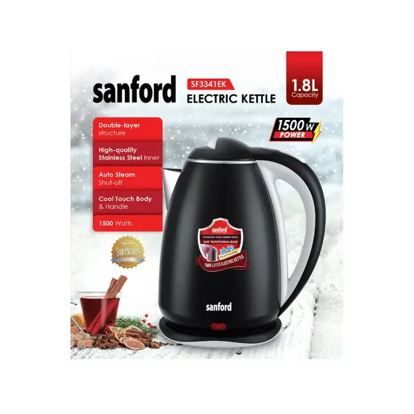 SANFORD Cordless Kettle SF3341EK Black - Image 2