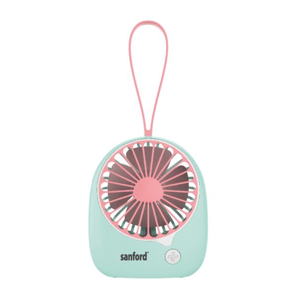 SANFORD Portable Rechargeable Fan SF6653MFN Green Pink - Image 2