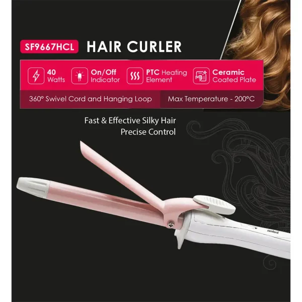 SANFORD Hair Curler SF9667HCL Pink - Image 3