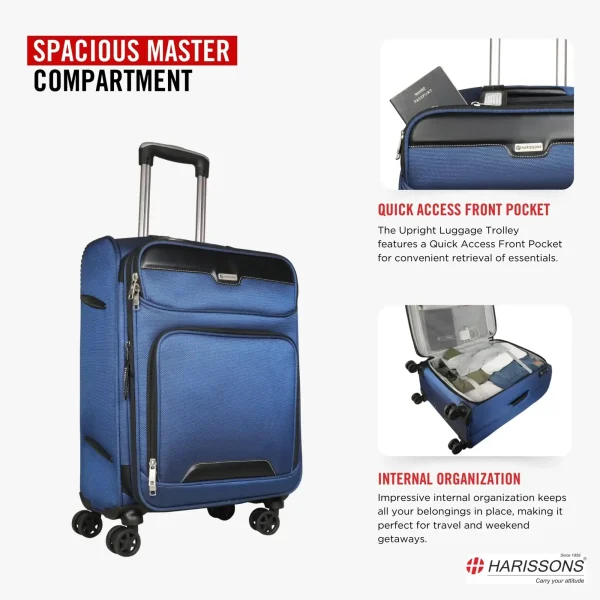 HARISSONS Stellar Cabin Luggage 20" Electric Blue - Image 2