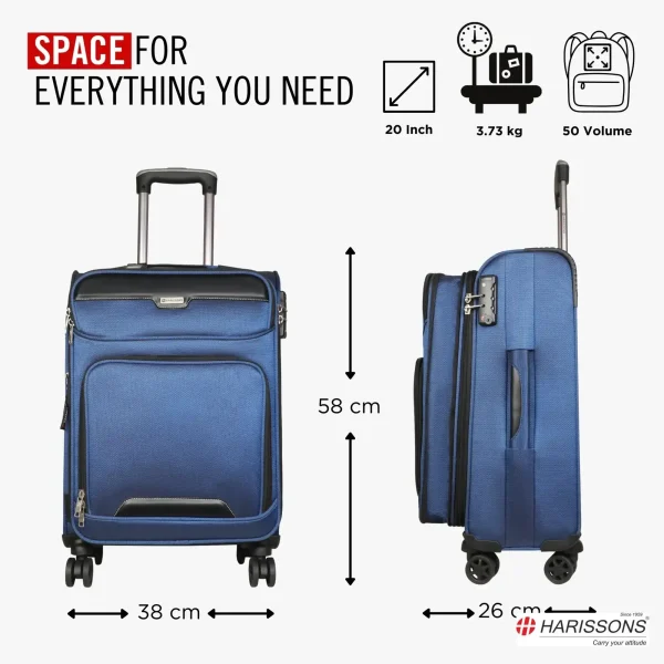 HARISSONS Stellar Cabin Luggage 20" Electric Blue - Image 4