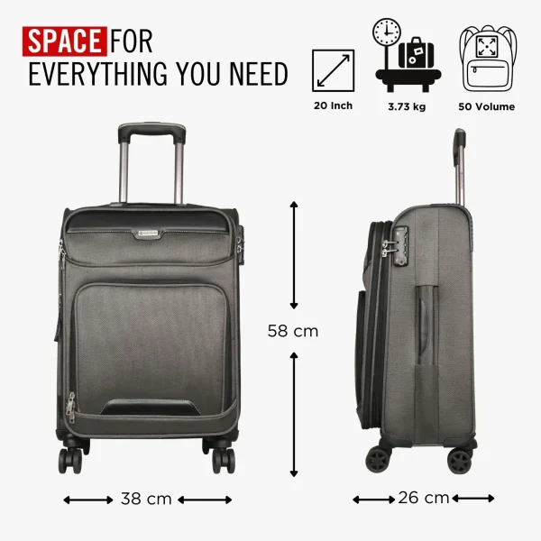 HARISSONS Stellar Cabin Luggage 20" Grey - Image 3