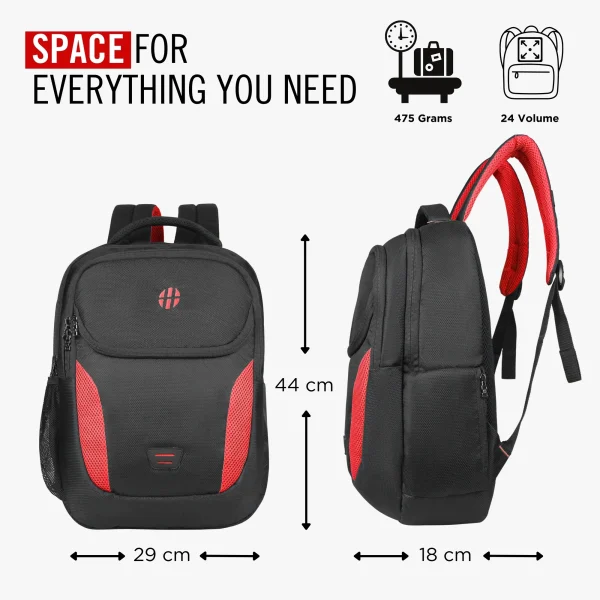 HARISSONS Spark Casual Laptop Backpack Black Red - Image 2