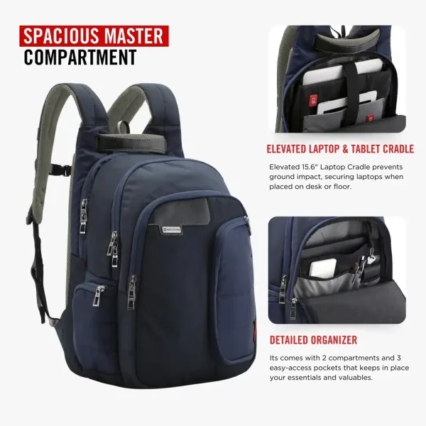 HARISSONS Vervo Laptop Backpack Navy Blue - Image 2