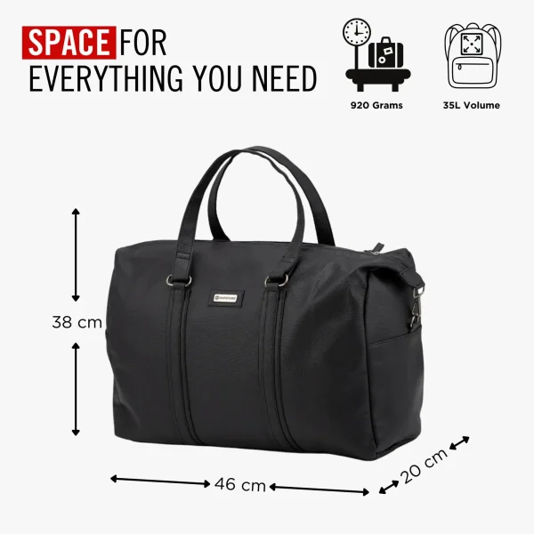 HARISSONS Viktor Duffle Bag Vegan Leather Black - Image 3